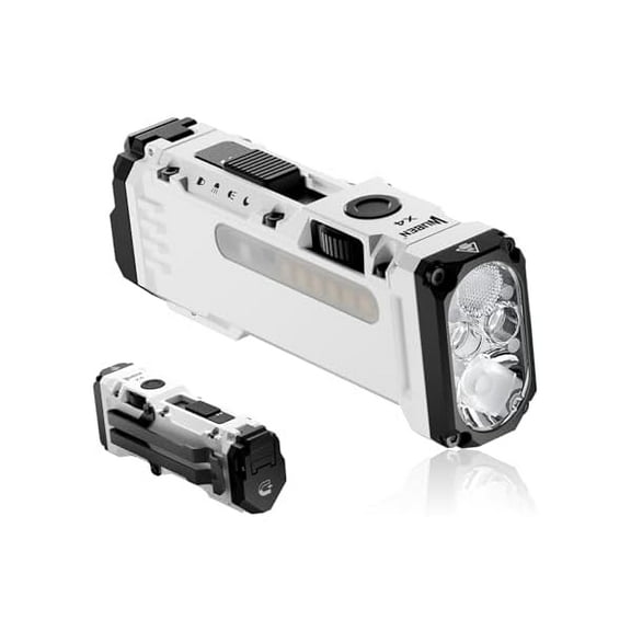 ZLC X4 EDC Flat Flashlight with RGB Light, 1500 Lumens Mini Flashlight with Tactical Switch and Magnetic, IP68 Portable Pocket Clip USB C Flash Light for Camping, Checking, Emergencies