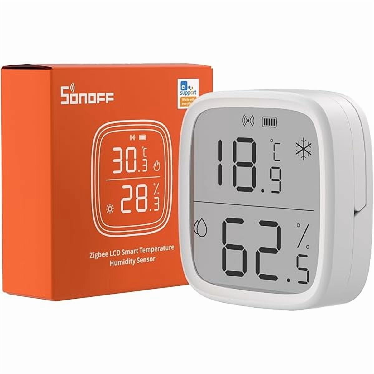 ZLC Zigbee Indoor Temperature Humidity Sensor, SNZB-02D LCD Zigbee Thermometer Hygrometer, Works with Alexa & Google Home for Remote Monitoring and Home Automation, ZigBee 3.0 Hub Required, 1-Pack