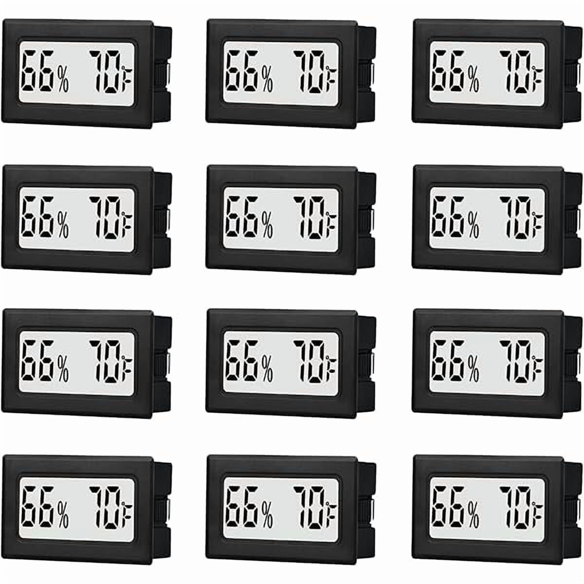 ZLC12 Pack Mini Small Digital Hygrometer Thermometer Indoor Temperature and Humidity Meter Gauge with Temp Humidity Sensor Monitor Fahrenheit (℉) for Jars,Home,Room