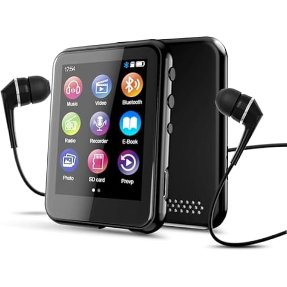 ZLC16GB MP3 Player with Bluetooth 5.3, 2.4 inch Full Touchscreen Music MP3 for Kids, FM Radio, Voice Recorder, HiFi Sound, E-Book, Earphones Included