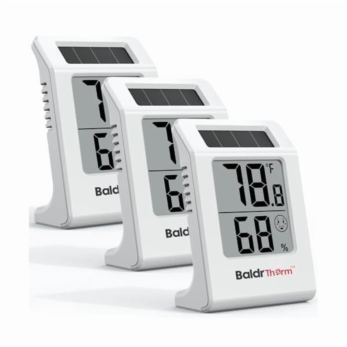 ZLC2.2'' Digital Thermometer and Hygrometer Meter, Solar-Powered Indoor Temperature Sensor Humidity Monitor, Humidity Gauge for Baby Rooms, Bedrooms, Home, Office, and Wine Cellars, 3Pack