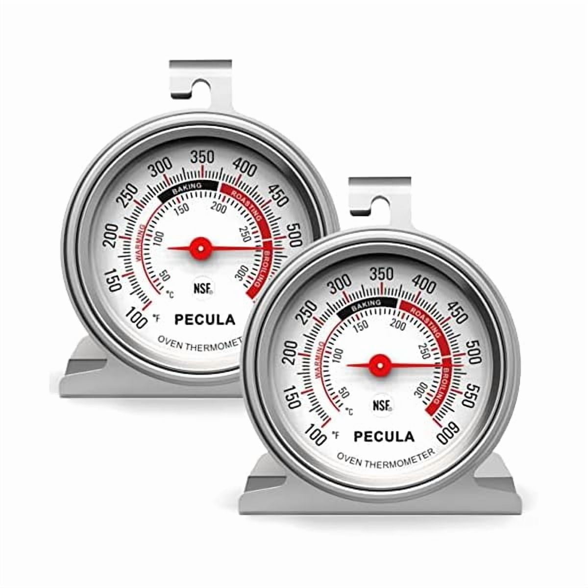 ZLC2 Pack Oven Thermometer 50-300C/100-600F, Instant Read Stainless Steel Kitchen Cooking Oven Temperature Gauge for Baking and Chef Use