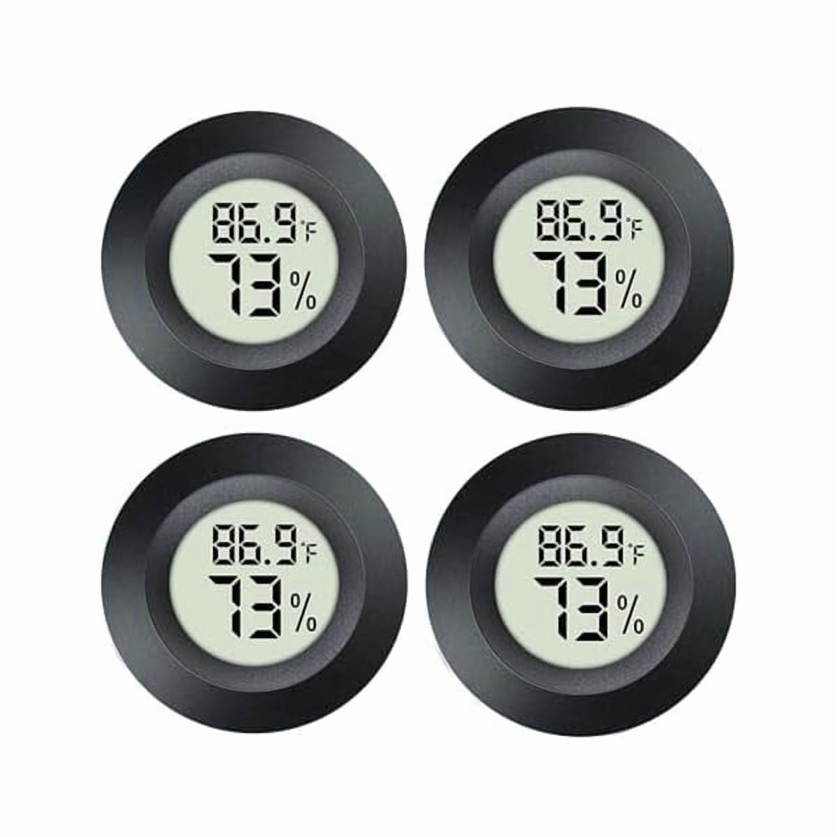 ZLC4 Pack Mini Digital Hygrometer Thermometer Gauge, Indoor Outdoor Temperature Humidity Meter for Greenhouse Humidors Incubators Reptile Terrarium Jars, Fahrenheit (℉) or Celsius(℃) (4)