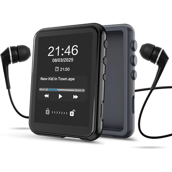 ZLC48GB MP3 Player with Bluetooth 5.3, 2.4 inch Full Touchscreen Music MP3 for Kids, FM Radio, Voice Recorder, HiFi Sound, E-Book, Earphones Included