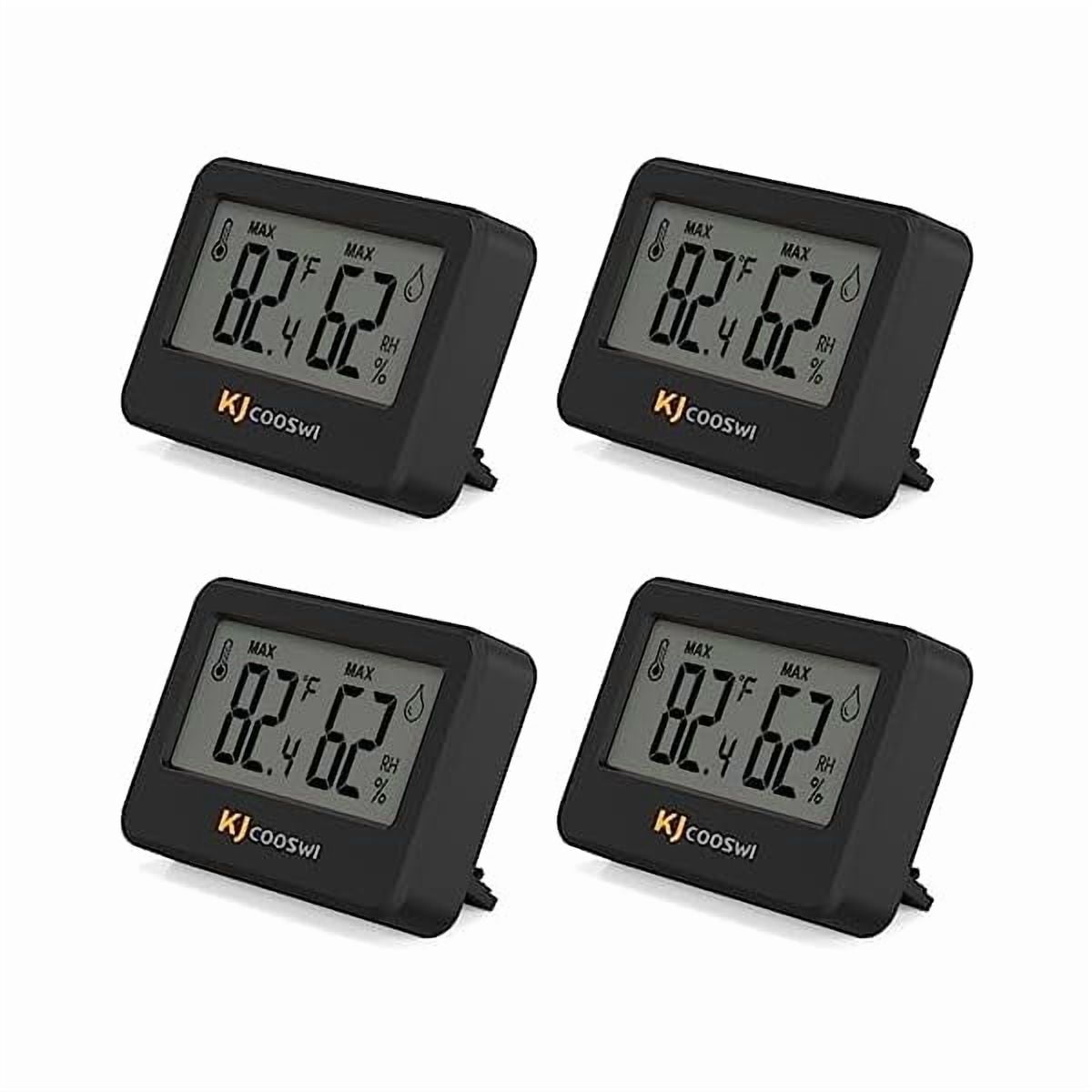ZLC4PCS Mini Digital Hygrometer and Thermometer,Reptile Thermometer with Magnetic & Tablestand, Indoor Temperature and Humidity Meter Gauge for Humidors Greenhouse Garden Cellar Closet Guitar Case