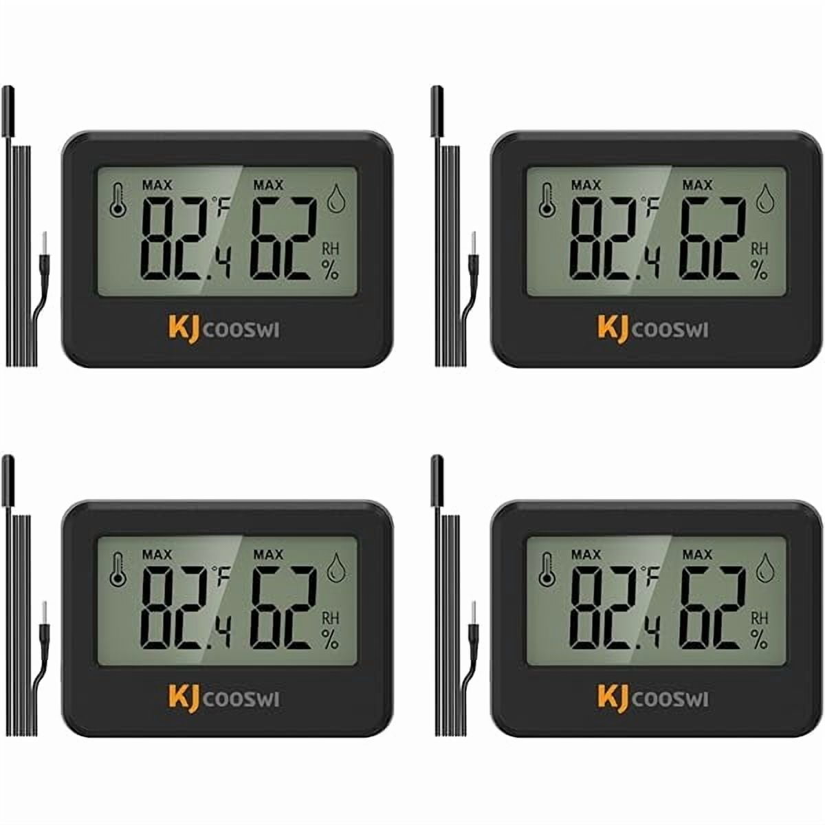 ZLC4PCS Mini Digital Hygrometer and Thermometer Reptile Thermometer with Extend Probe (Only Temperature) Indoor Temp and Humidity Meter with Magnet