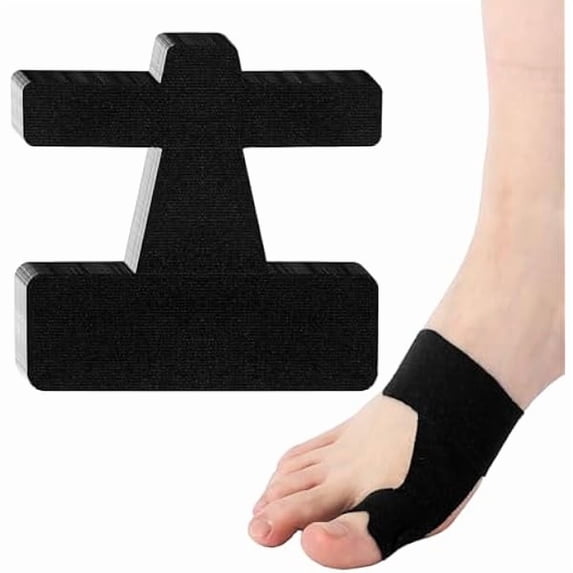 ZLC50 Pcs Precut Kinesiology Tape for Bunion Pain Big Toe Support and Pain Bunion Corrector Relief & Relief Breathable Hypoallergenic Latex-free Tape (Black)