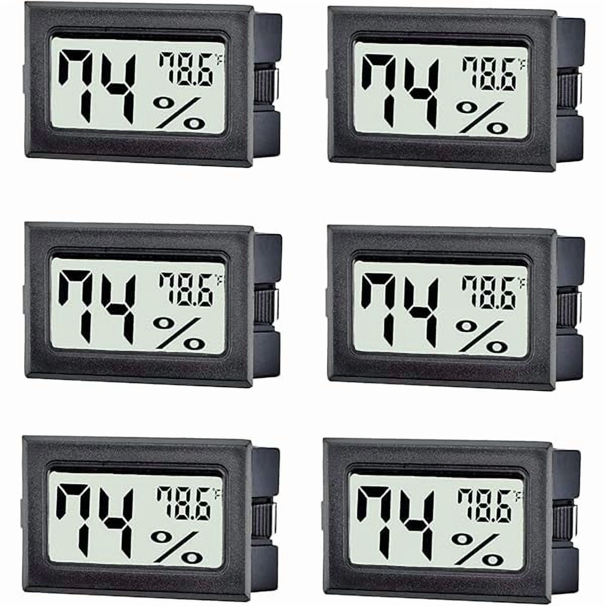 ZLC6 Pack Mini Digital Thermometer Hygrometer,Indoor Temperature and Humidity Gauge Meter Monitor Fahrenheit (℉) for Home,Greenhouse,Jars