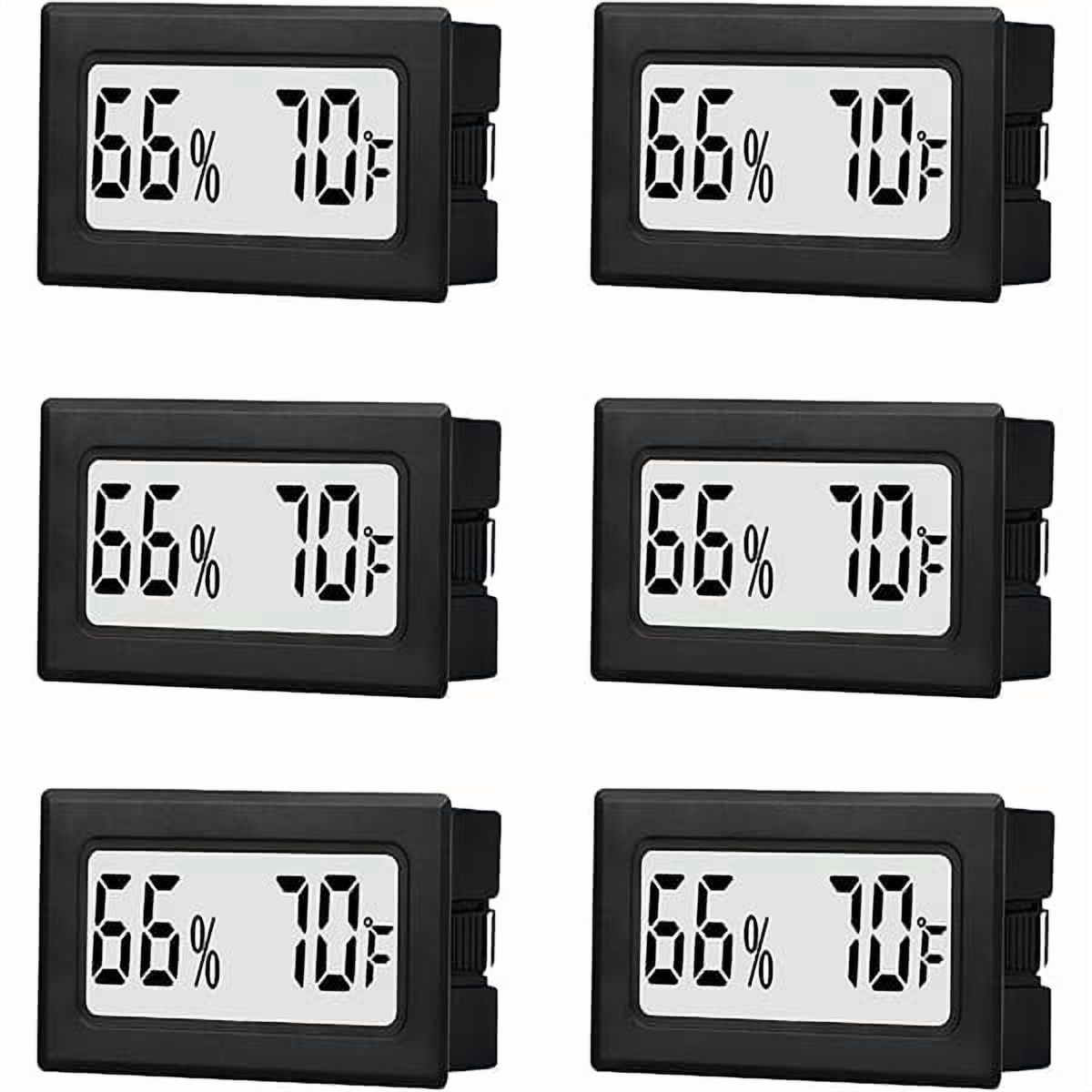 ZLC6 Pack Mini Small Digital Hygrometer Thermometer Indoor Temperature and Humidity Meter Gauge with Temp Humidity Sensor Monitor Fahrenheit (℉) for Jars,Home,Room