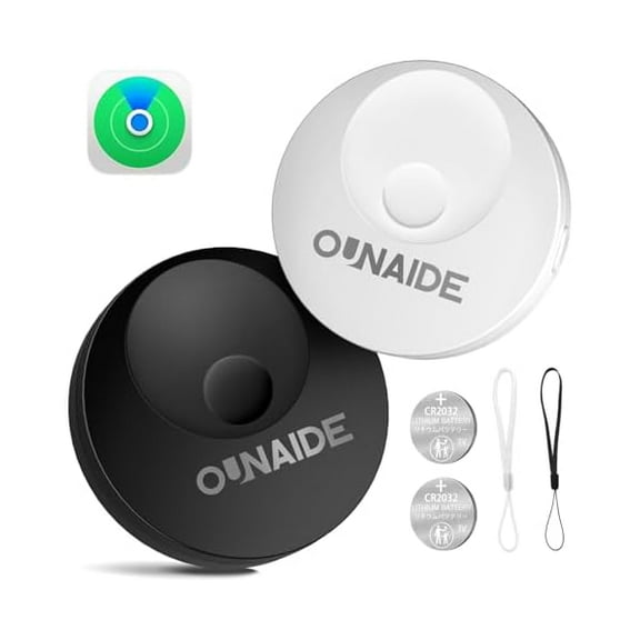 ZLCAir-Tags-2 Pack, Smart Air Tracker Tag, Bluetooth Tracker for Apple Find My (iOS Only), Waterproof Key Finder Tracking Device for Kids Keys Luggage Bags Wallets Pets and More - Black&White