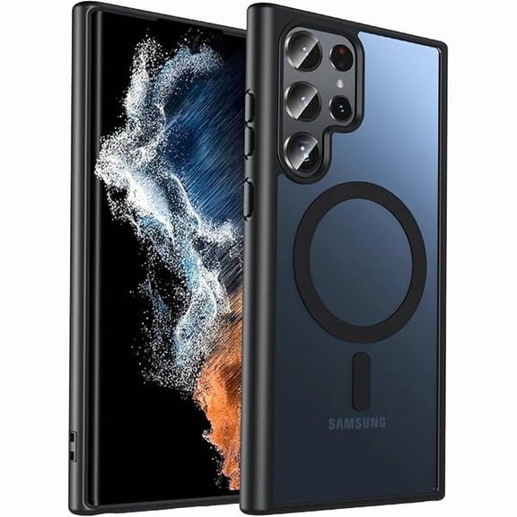 ZLCB Magnetic Case for Samsung Galaxy S22 Ultra, Military-Grade | Compatible with Magsafe | Translucent Matte Cover | Rugged Shockproof | Phone Case | Military-Grade