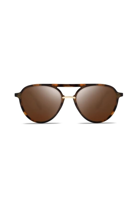 Retro Aviator Polarized Sunglasses for Women Men Double Bridge Ladies Shades