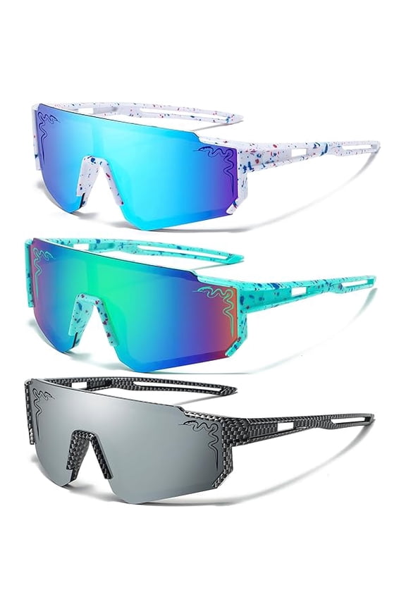 3 Pairs Age 5-16 Youth Boys Girls Sunglasses Kids Baseball Shades Softball Cycling Glasses Teen Narrow Face