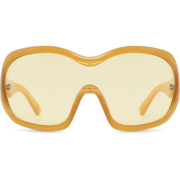 Oversized Wrap Around Sunglasses Shield Glasses Retro Round TYA Oversized Trendy Wrap Around Sunglasses for Women Men  main image 4