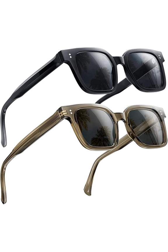 Premium 158MM Large Polarized Sunglasses for Men Women, 2 Pack XXL TR Frame Trendy Sun Glasses Outdoor with UV400