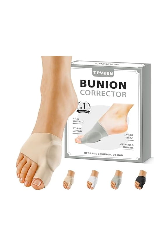 Bunion Corrector Relief Sleeve,Toe Socks for Hallux Valgus,Anti Slip Gel Cushion Pads,Big Toe Alignment Relief,Bunion pain for Men & Women. (MIDDLE:MEN 5-7/WOMEN 7.5-9, BEIGE)