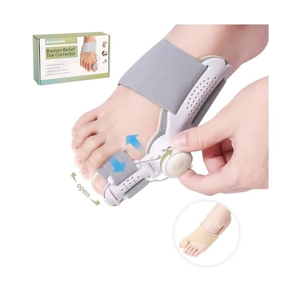 ZLCBunion Corrector for Women & Men 2-in-1 Adjustable Big Toe Relief Bunion Splints Hammer Toe StraightenerComfortable, Effective Double Correction1 set