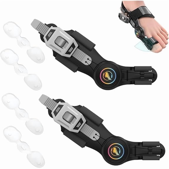 ZLCBunion Corrector for Women & Men Big Toe, Black Adjustable Orthopedic Bunions Correction with Non Slip Toe Straighteners, Bunion Splint Suitable for Day/Night Feet Bunion Relief (2PCS)