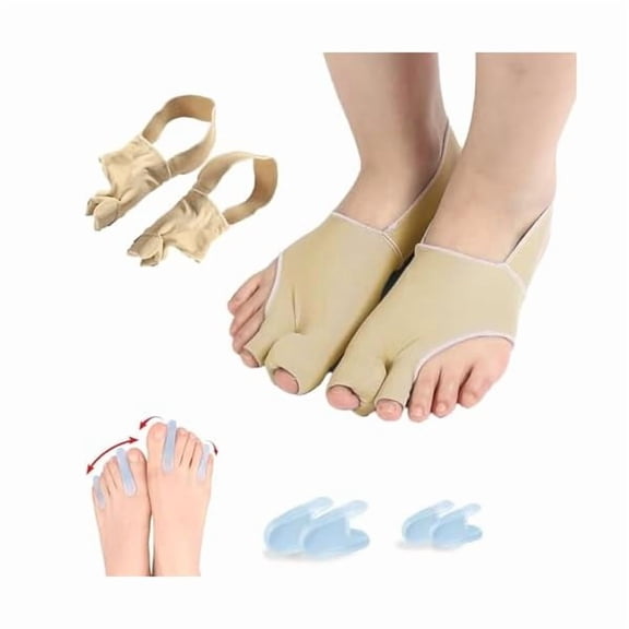 ZLCBunion Corrector for Women and Men, Bunion Socks Sleeves Toe Corrector Comfortable & Breathable for Day/Night Support, Hallux Valgus Pain Relief Non-Slip Big Toe Straightener (White, Large(9-12))