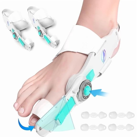 ZLCBunion Corrector for Women & Men, Orthopedic Bunion Splint with Toe Separator Adjustable Toe Straightener Suitable for Left/Right Feet Hallux Valgus Relief(White 2Pcs)