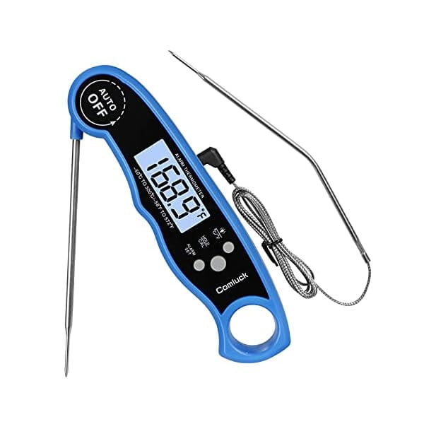 ZLCDigital Meat Thermometer for Cooking - Comluck CA002 Instant Read Meat Thermometer for Grilling and Smoking 2-in-1 Dual Probe Oven Safe Food Thermometer with Alarm for Grill BBQ Steak Turkey