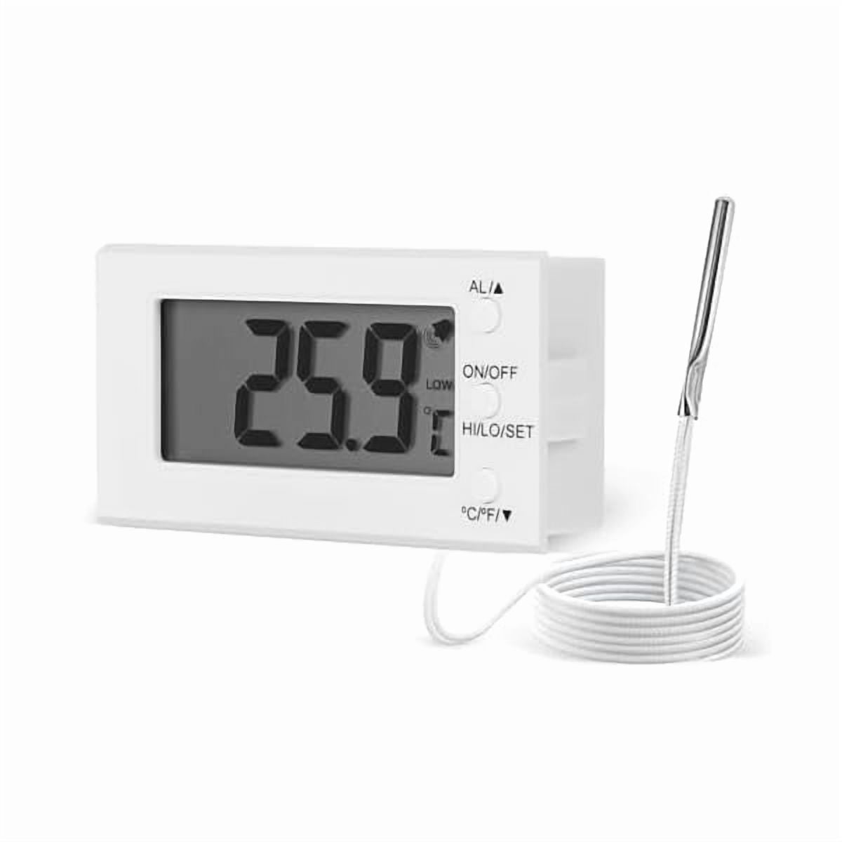 ZLCDigital Oven Thermometer -58°F to 572°F/-50°C-300°C, Thermometer with Probe, High Low Temperature Alarm, LCD, White, Battery Powered (1)