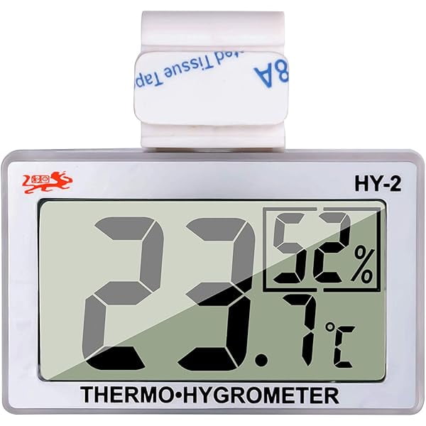 ZLCDigital Reptile Thermometer Hygrometer with Hook & Adhesive, LCD Display Temperature Humidity Gauge for Reptile Tanks, Terrariums, Bearded Dragon, Hermit Crab Accessories (-10℃~+50℃/20%-90% RH)