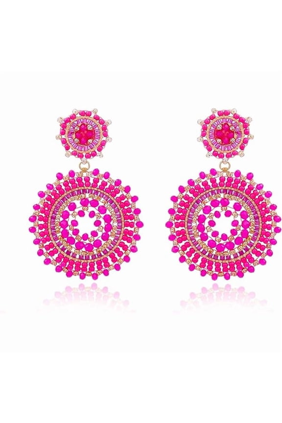 Elegance 11 Designs Beaded Earrings For Women Seed Bead Summer Beach Boho Statement Dangle Handmade Earrings Jewelry