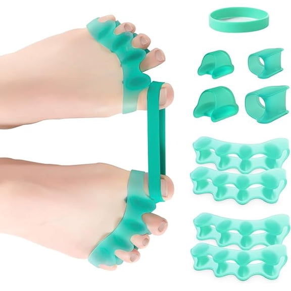 ZLCHammer Toe Corrector Toe Spacers - 9 Pack Gel Toe Spreaders - Toe Straighteners Realign Bent, Curled, Crooked, Claw, Hammer Toes - Toe Stretchers for Men and Women