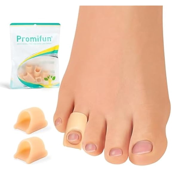 ZLCHammertoe Corrector for Women - Soft Gel Toe Straighteners - Realign Bent, Curled, Crooked, Claw, Bunion, Hammer Toes - Toe Corrector for Men6 Count, Small, Beige