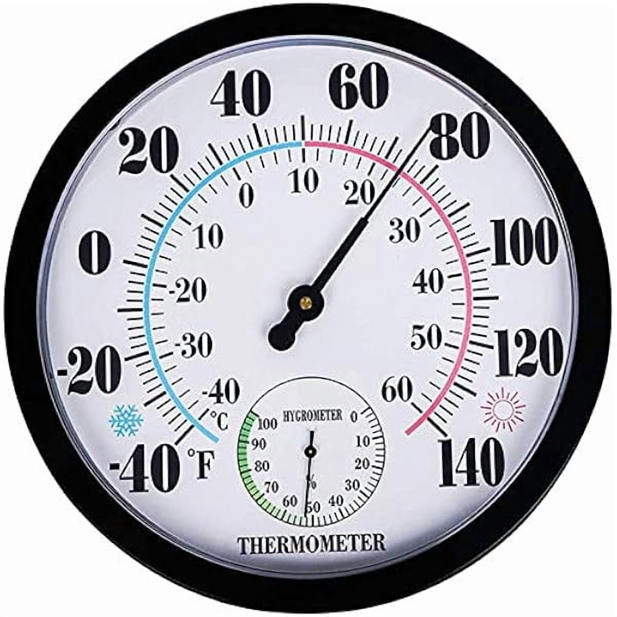 ZLCIndoor Outdoor Thermometer Hygrometer - Waterproof Hanging Wall Thermometer Decorative Outdoor Thermometer Large Numbers, No Battery Needed Outdoor Thermometers for Patio
