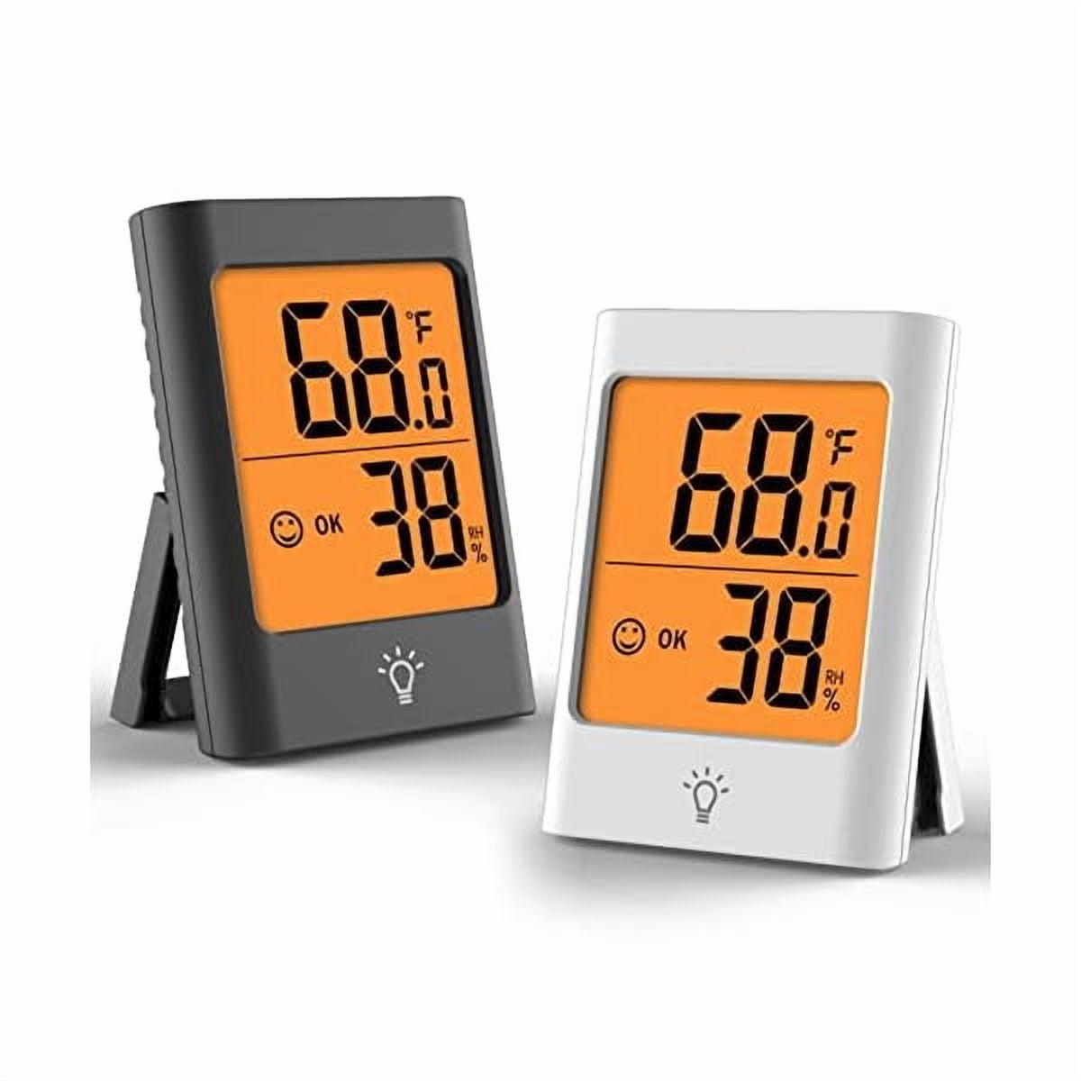 ZLCIndoor Thermometer for Home, 2pack Hygrometer Humidity Meter Humidity Sensor with Backlight for Bedroom Greenhouse Garage.