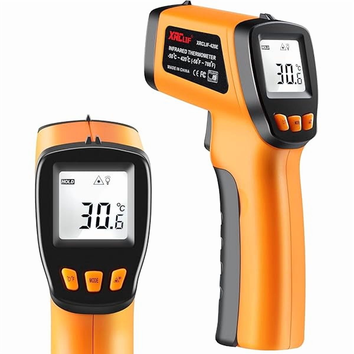 ZLCInfrared Thermometer Gun -58°F to 788°F, Laser Temperature Gun with Adjustable Emissivity, Non Contact Laser Thermometer for Cooking/BBQ/Pizza Oven/Grill & Engine - Heat Temperature Gun