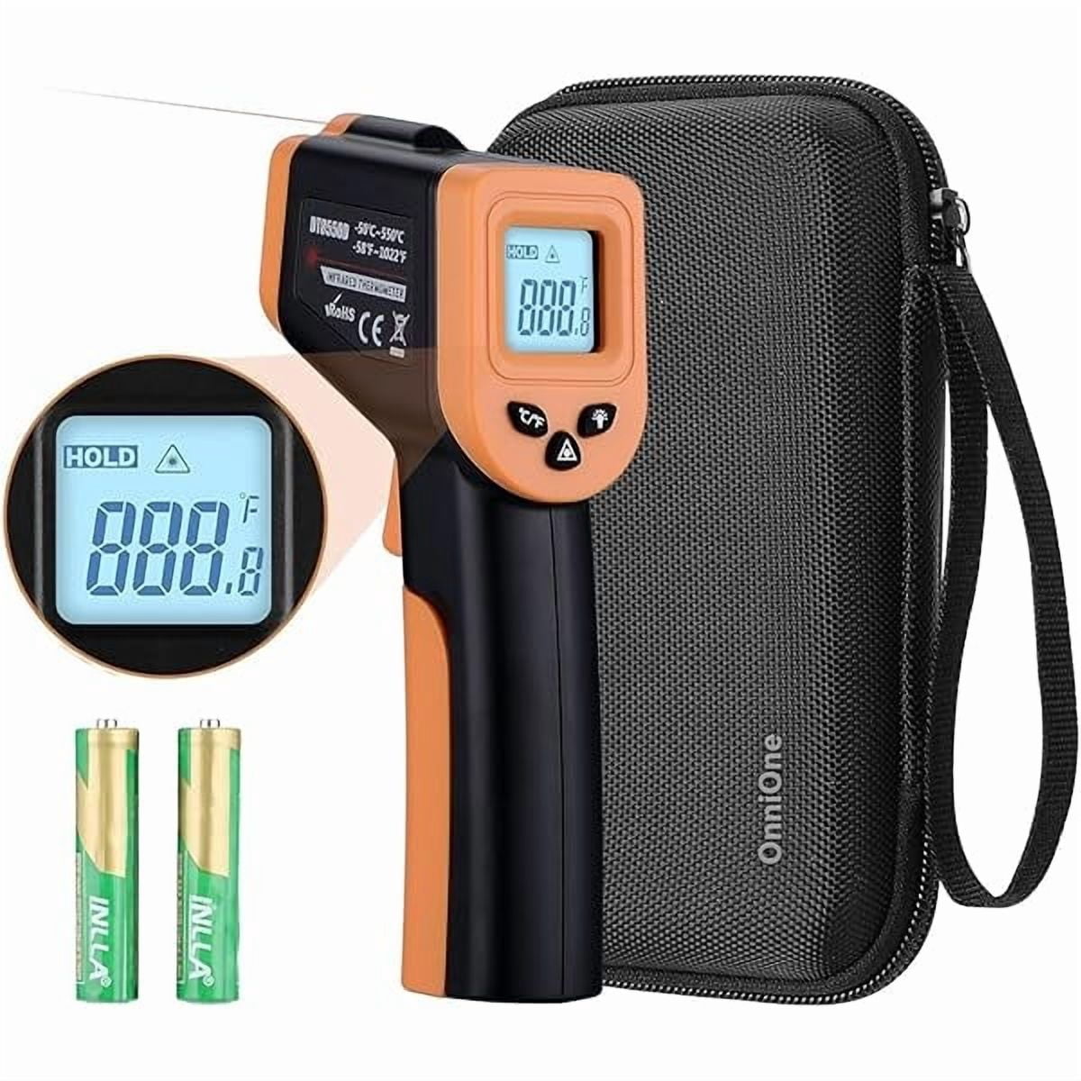 ZLCInfrared Thermometer Gun for Cooking, Laser Thermometer Gun for Blackstone Pizza Oven, -58℉~1022℉ Non Contact Temperature Gun with Carrying Storage Case, LCD Backlit (NOT for Human)