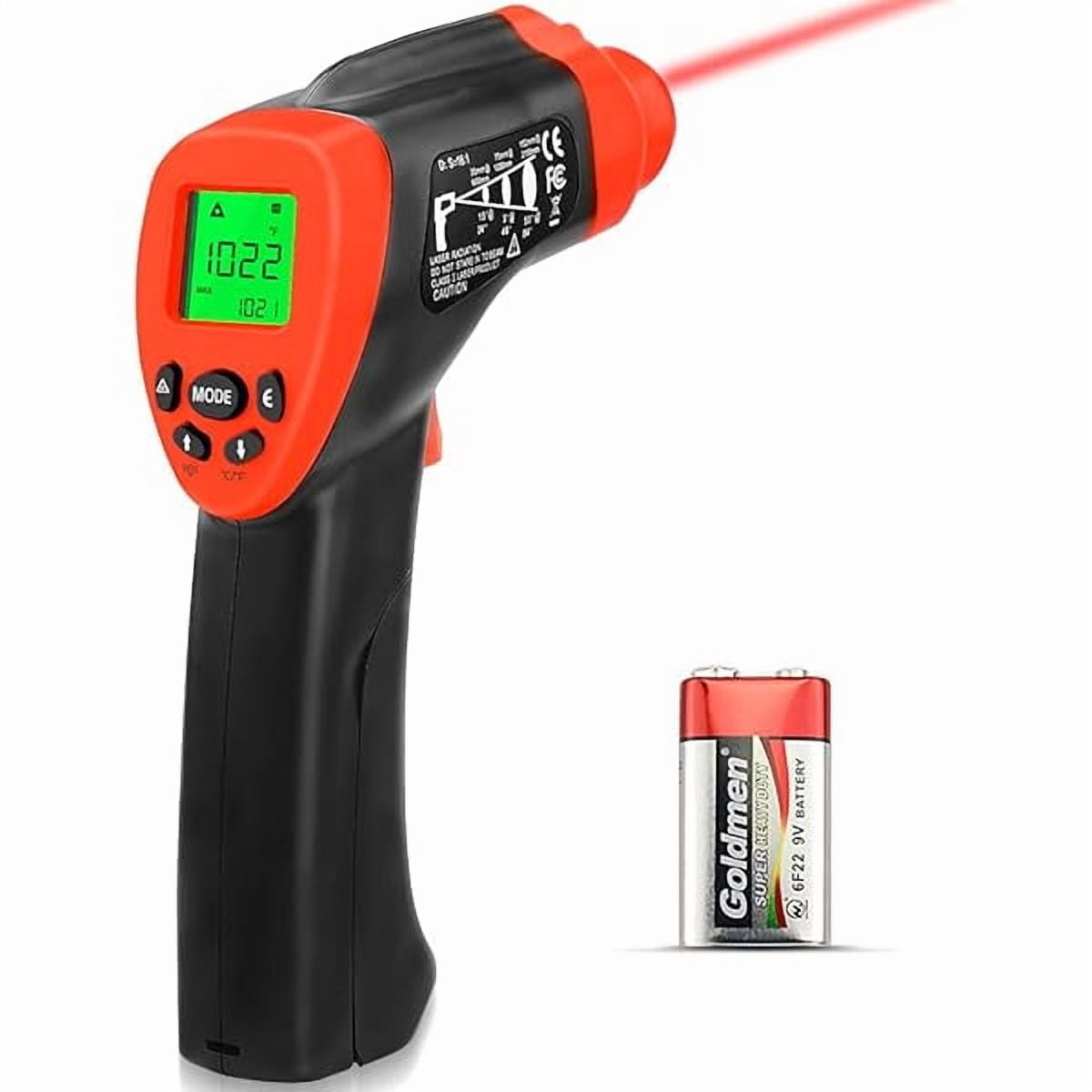 ZLCInfrared Thermometer Gun, DS=16:1 Laser Heat Temperature Gun for Cooking, Pizza Oven, HVAC Engine, Laser Temperature Gun with Adjustable Emissivity & Max-Min Measure, Measure -58°F to 1292°F