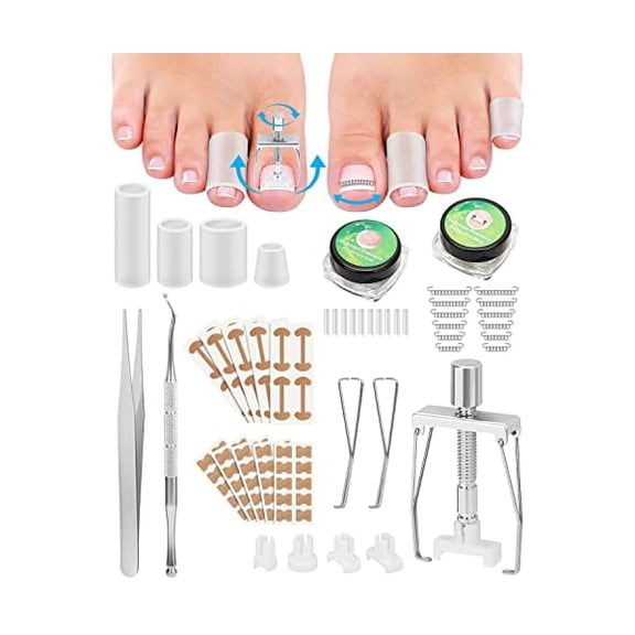 ZLCIngrown Toenail Removal Kit, Ingrown Toenail Treatment, Ingrown Toenail Corrector Tools Come with Podiatry Toenail Braces, Ingrown Toenail Corrector Strips and Patch for Toe Pain Relief
