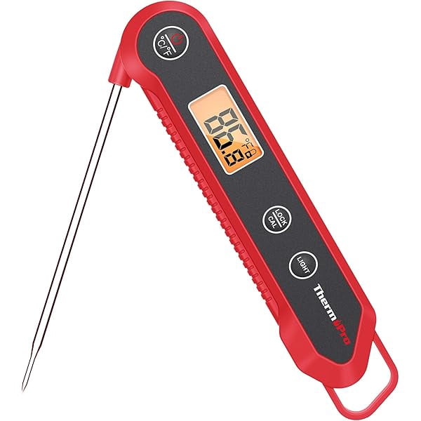 ZLCInstant Read Meat Thermometer Digital - ±0.9°F Pro-acurite Waterproof Food Thermometer for Cooking, Backlight Cooking Thermometer for Meat, BBQ, Grilling Air Fryer Griddle Kitchen Accessories