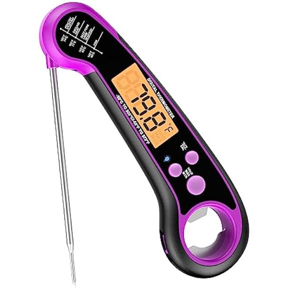 ZLCInstant Read Meat Thermometer for Grill and Cooking, Fast and Accurate Digital Food Thermometer with Backlit bi-fold Probe for Kitchen ovens, Frying, Candy, Steak