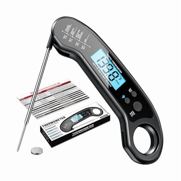 ZLCMeat Thermometer Digital, Instant Read Meat ThermometerI for Grill and Cooking, Waterproof Food Thermometer for Kitchen and Outside, BBQ, Turkey, Candy, Liquids, Beef