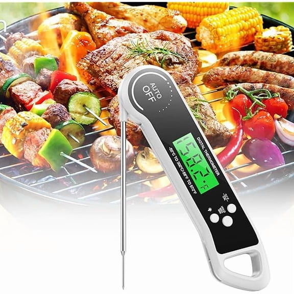 ZLCMeat Thermometer Digital, Instant Read Thermometer with Backlight, Calibration & Hold Function, Waterproof Food Thermometer for Kitchen and Outside, BBQ, Turkey, Candy, Liquids, Beef (Red)