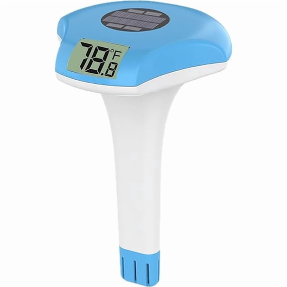 ZLCPool Thermometer Floating Easy Read, Solar Powered Digital Pool Thermometer, IPX-8 Waterproof, Digital Temperature Gauge with Rope for Swimming Pools, Spa, Hot Tubs