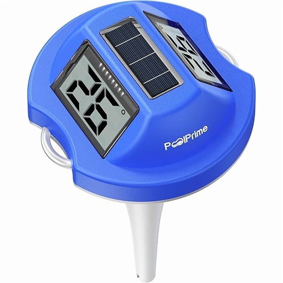 ZLCPool Thermometer Floating Easy Read with Dual Jumbo-Sized Screens, Solar Digital Pool Temperature Thermometer Floating for SPA, Ponds (Darkblue)