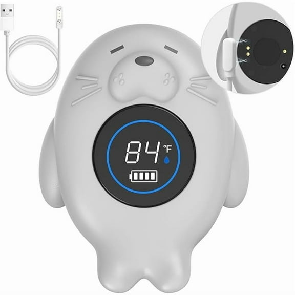 ZLCRechargeable Bath Thermometer Baby Safety, Bath Temp Thermometer for Tub, Floating Shower Temperature Toy for Pregnancy Infant Kids