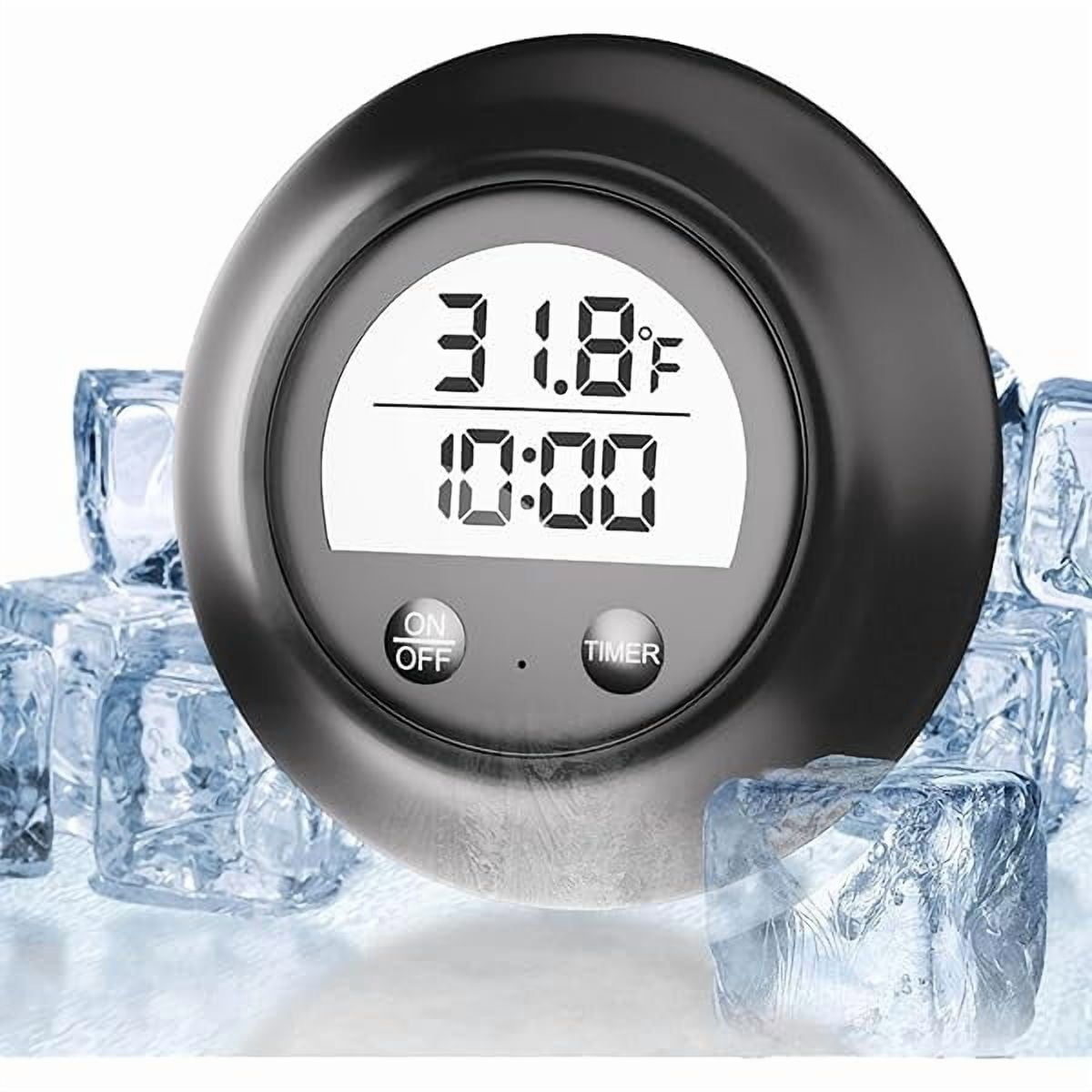 ZLCSilicone Cover Ice Bath Thermometer with Timer, Waterproof Floating Water Thermometer for Cold Plunge, Works with Ice Bath Tub Hot Tub Accurate Recovery(Black)