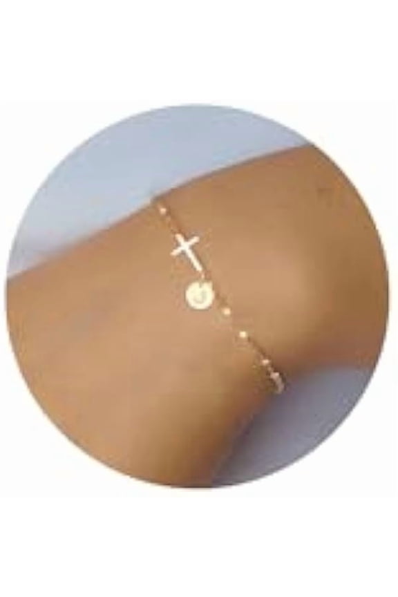 Sotcking Stuffers for Teens, Cross Bracelet for Women Dainty Cross Bracelet with Initials Link Chain Bracelets Christian Gifts for Women Teens Easter Baptism Religious Jewelry