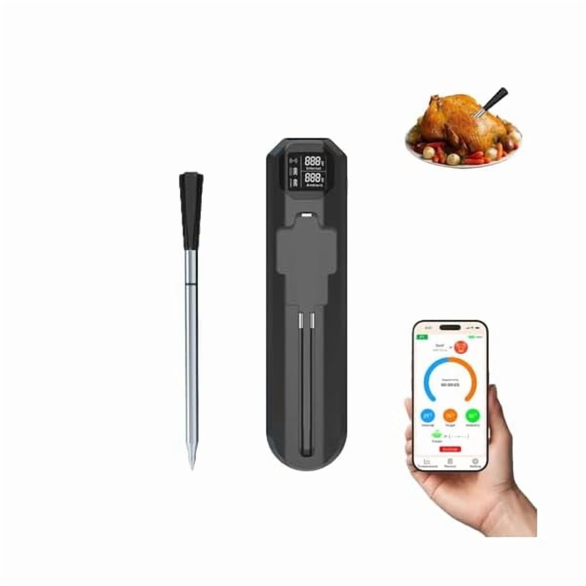 ZLCWireless Bluetooth Meat Thermometer, 820ft Range, VA HD Digital Display, Instant Read, Waterproof Probe for Grilling, Oven, Air Fryer, Smoker, Turkey, Steak, Kitchen Cooking