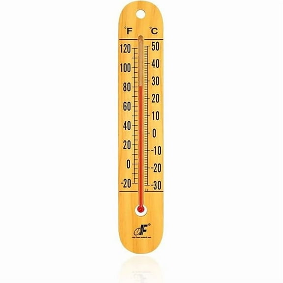ZLCWood Thermometer Large 10.5 Inch - Vertical Wall Thermometer for Indoor & Outdoor, Dual Scale Fahrenheit Celsius, Oversized Temperature Gauge for Home, Office, Garden, Greenhouse