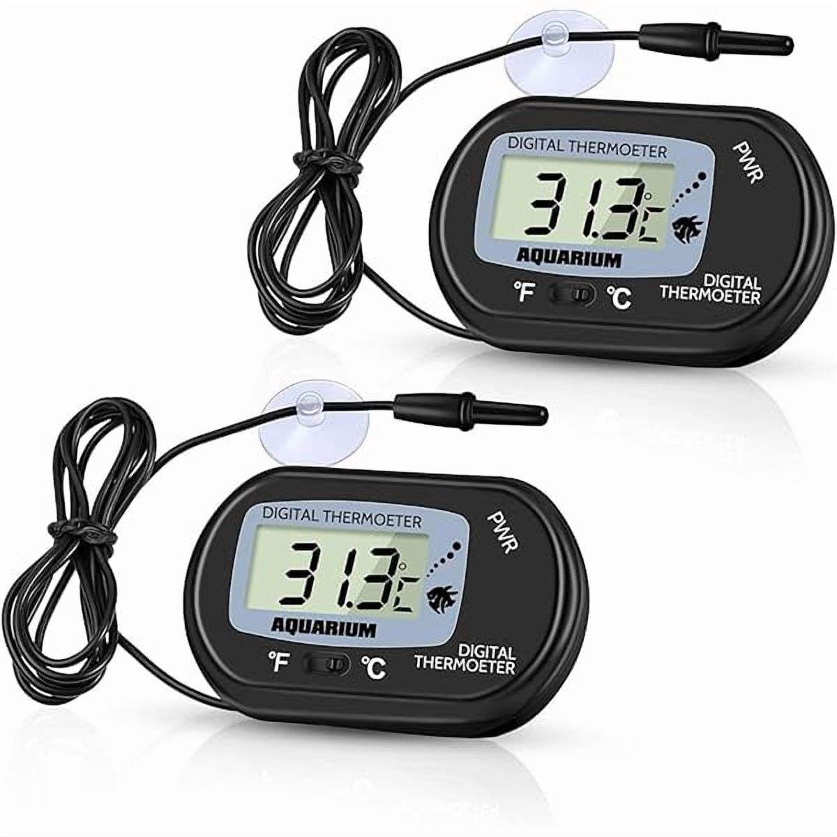 ZLCZACRO 2 Pack Digital Aquarium Thermometer, Fish Tank Thermometer, Water Thermometer with Large LCD Display,Reptile Thermometer for Fish Tank Water Terrarium