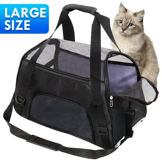 ZLELOUY 20.5"x10"x14" Cat Carrier Airline Approved Pet Carrier Bag