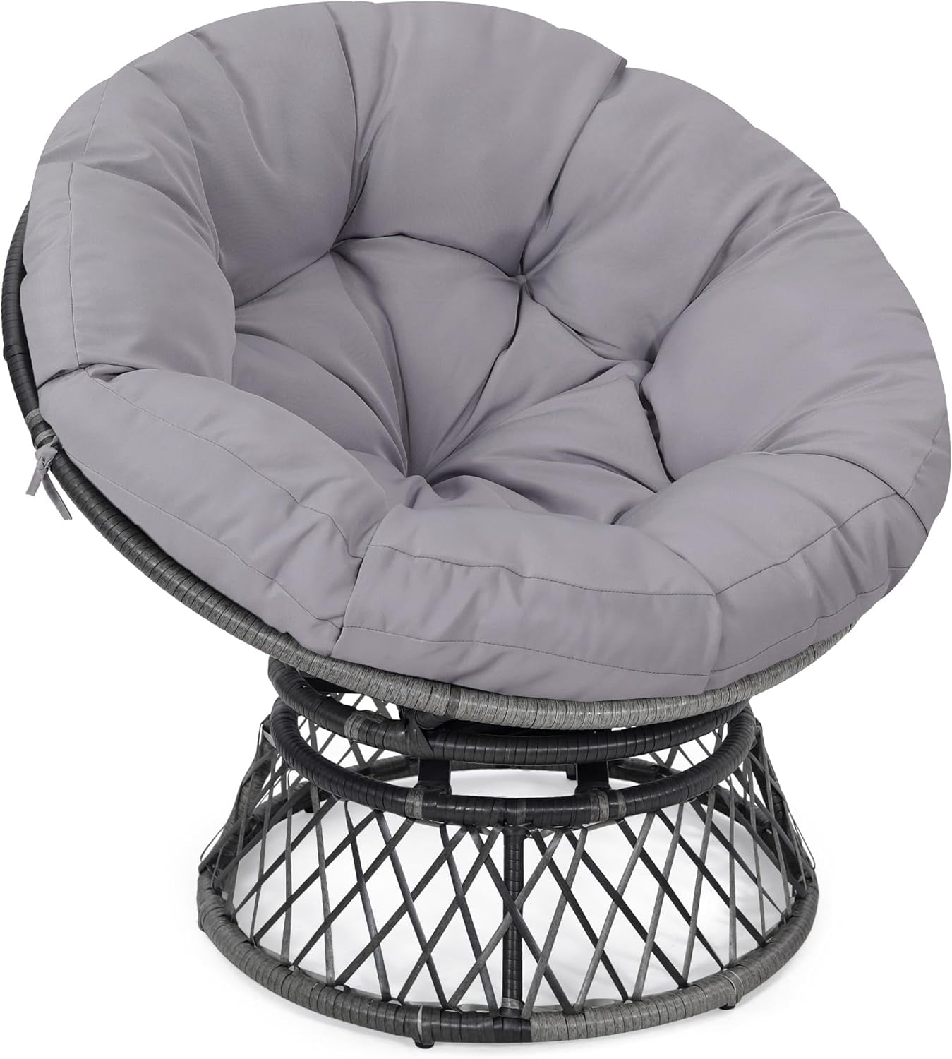ZLERP 44" Giant Oversized Rattan Papasan Chair with Cushion and Frame ...